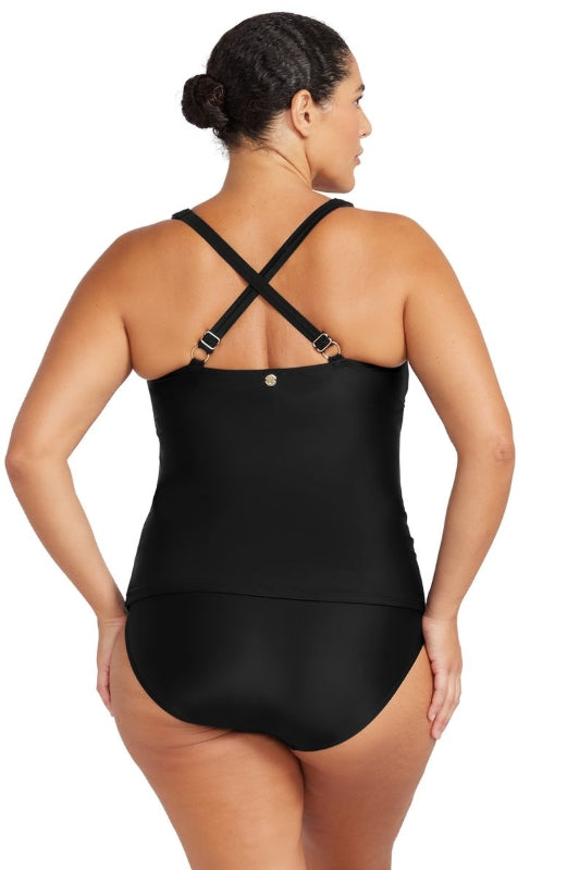 Hues Raphael E/F Underwire Tankini Top Black
