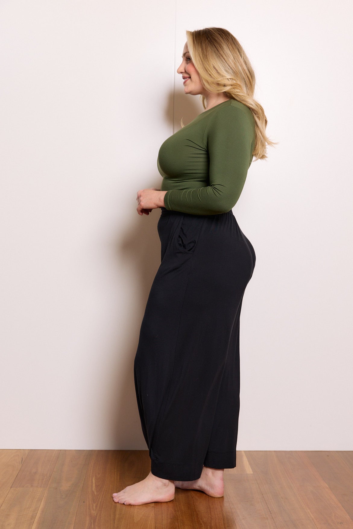 High Neck Long Sleeve in Hunter Green