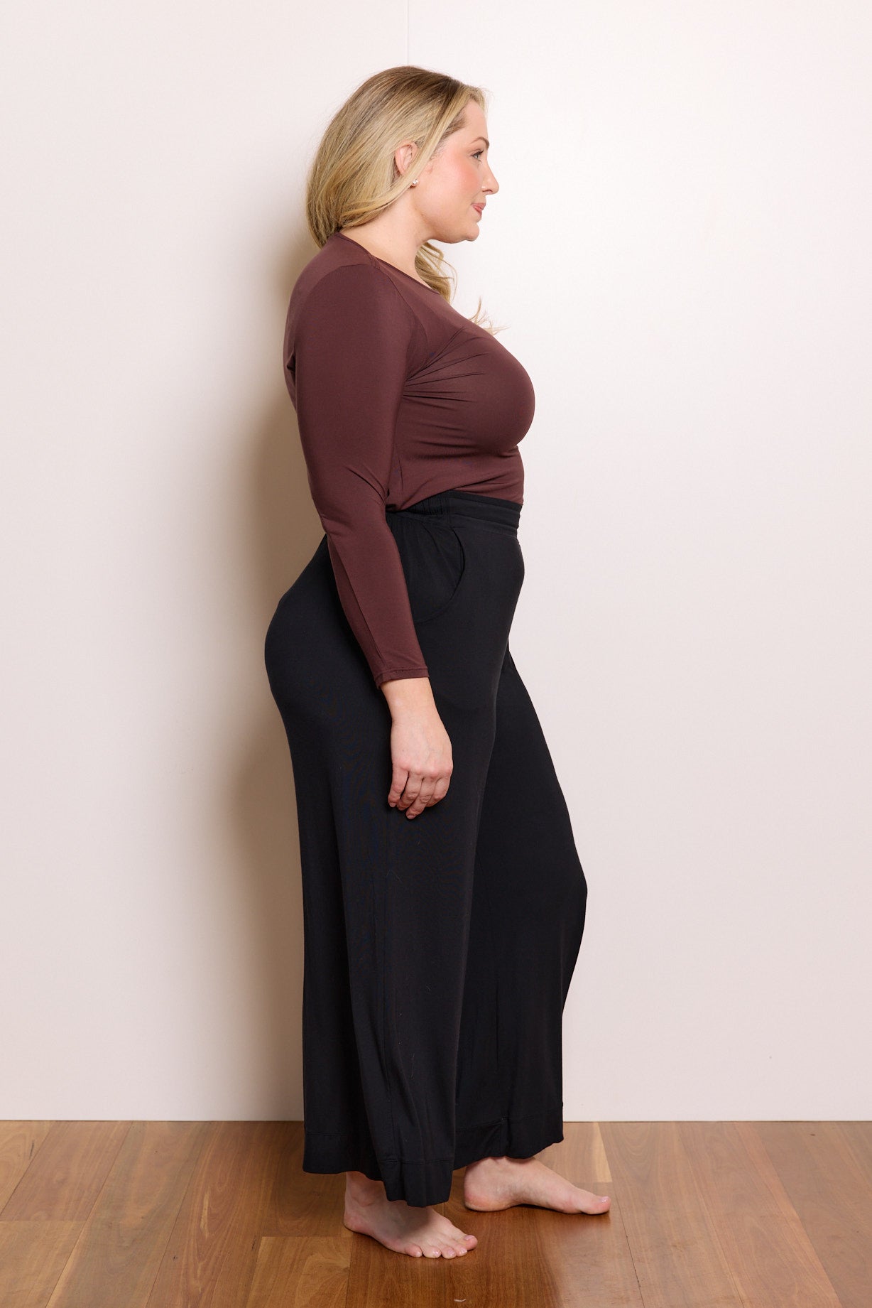 High Neck Long Sleeve in Merlot