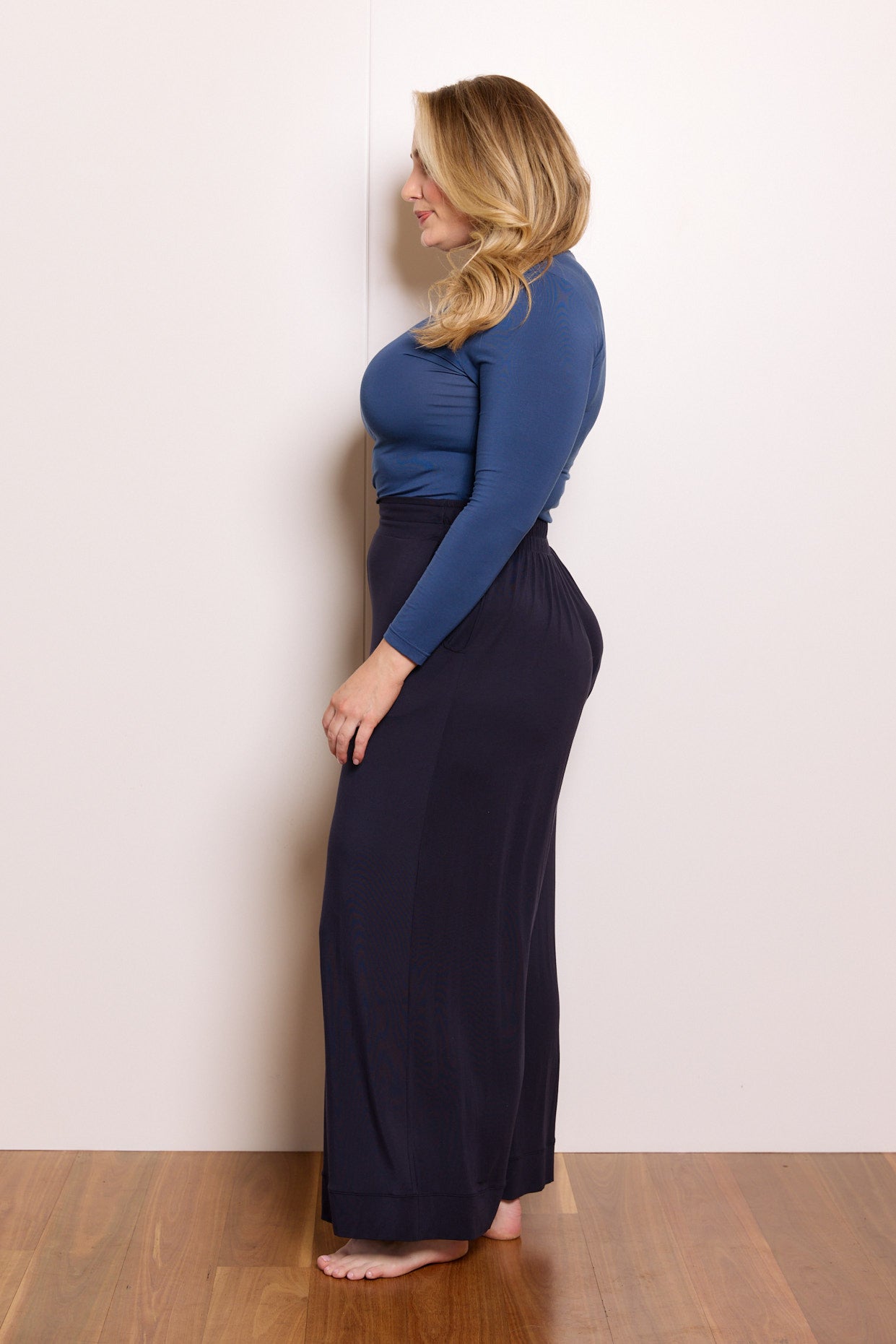 High Neck Long Sleeve in Marine