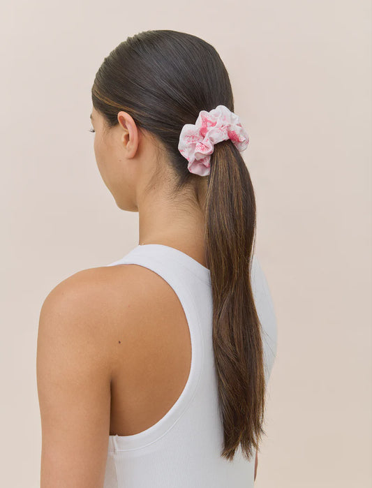 Toile De Jouy Scrunchie in Pink Lemonade