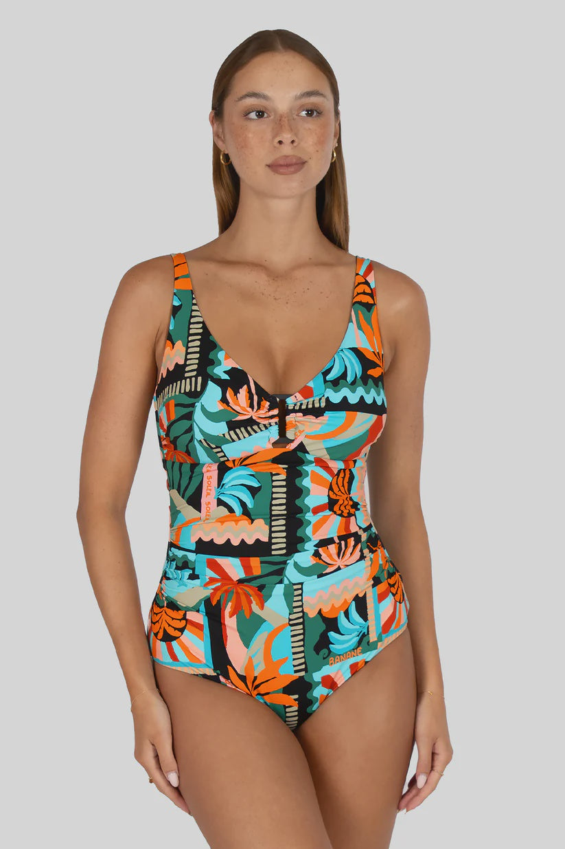 Grenada D-E Cup Ring Front One Piece Swimsuit in Black