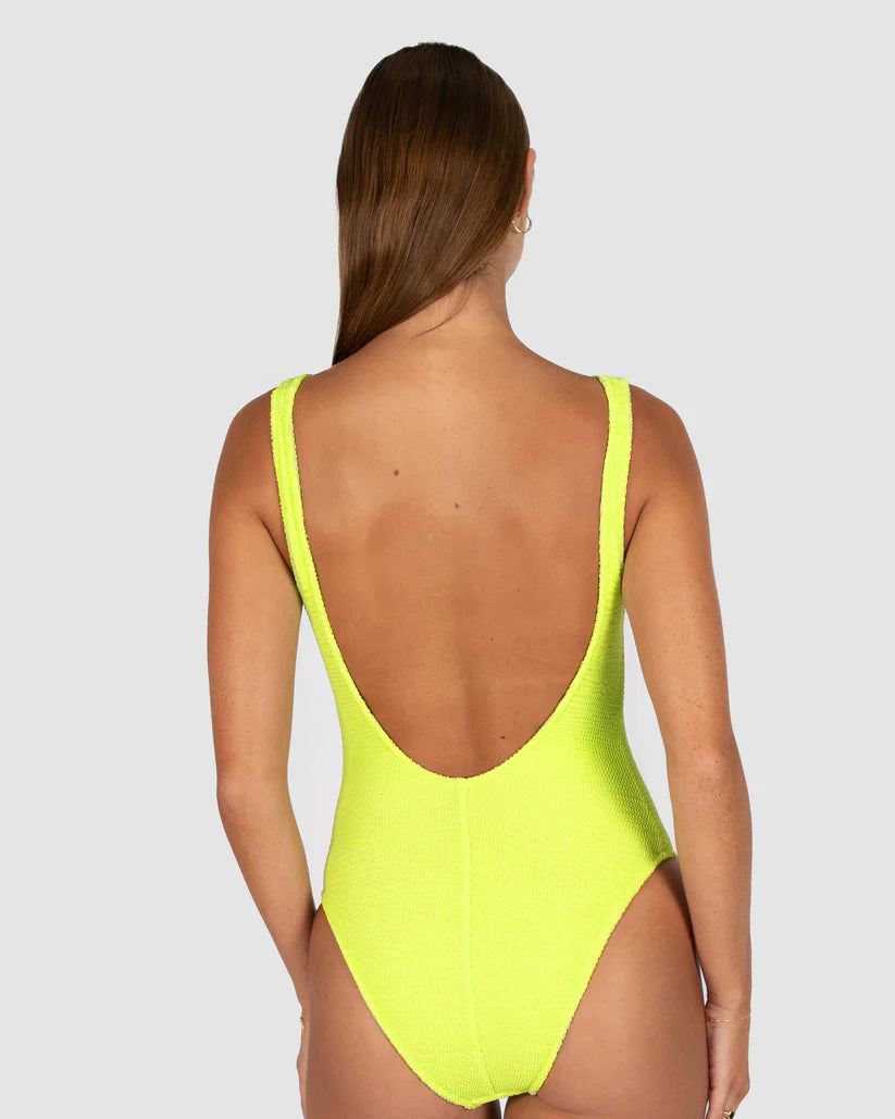 Ibiza Low Back One Piece Swimsuit in Zest