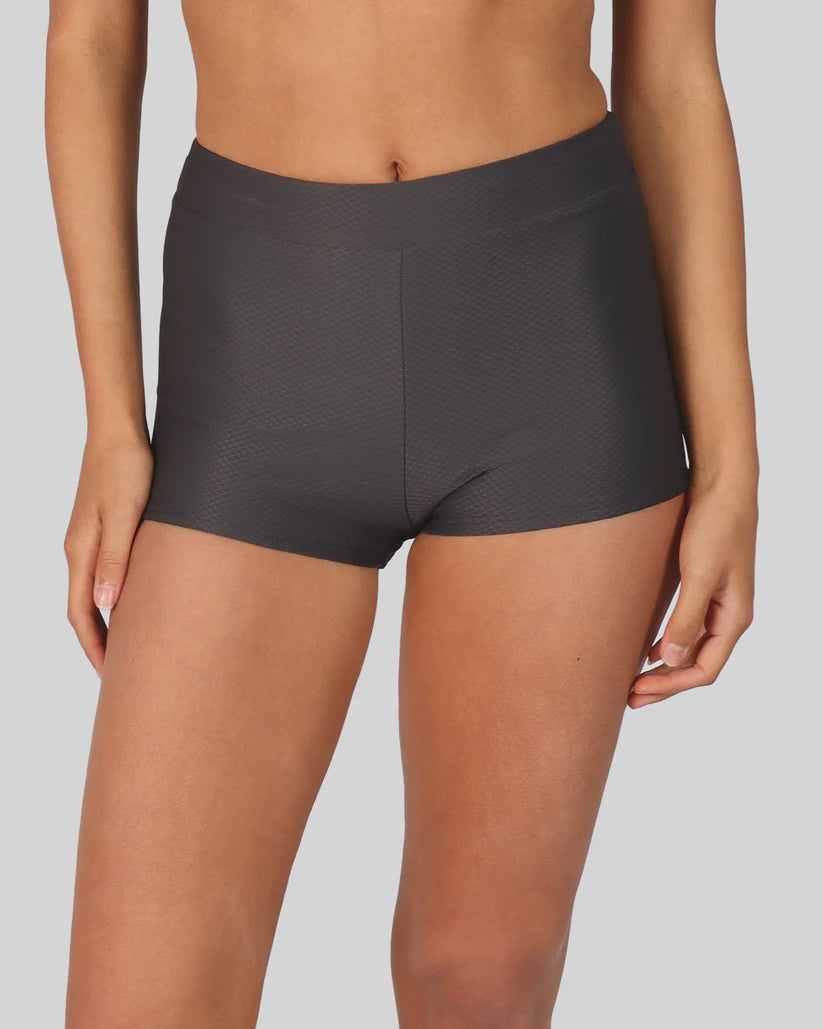 Rococco High Waist Boyleg Bikini Bottom in Cacao