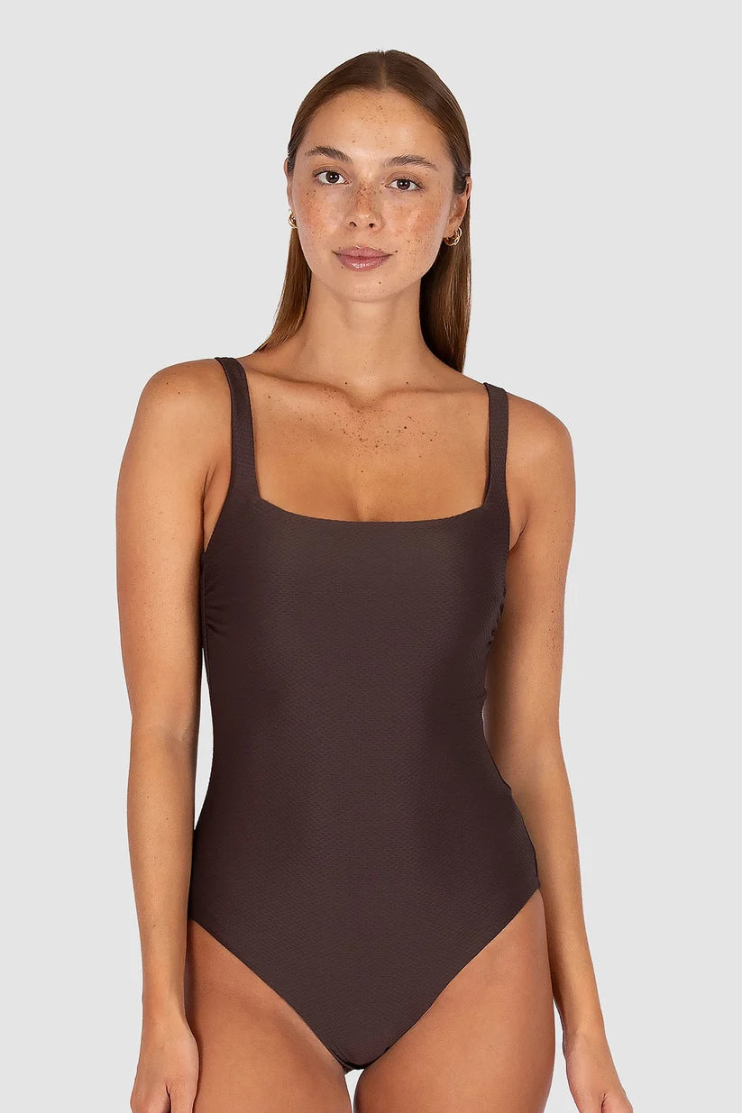Rococco Square Multi Fit One Piece Swimsuit in Cocoa