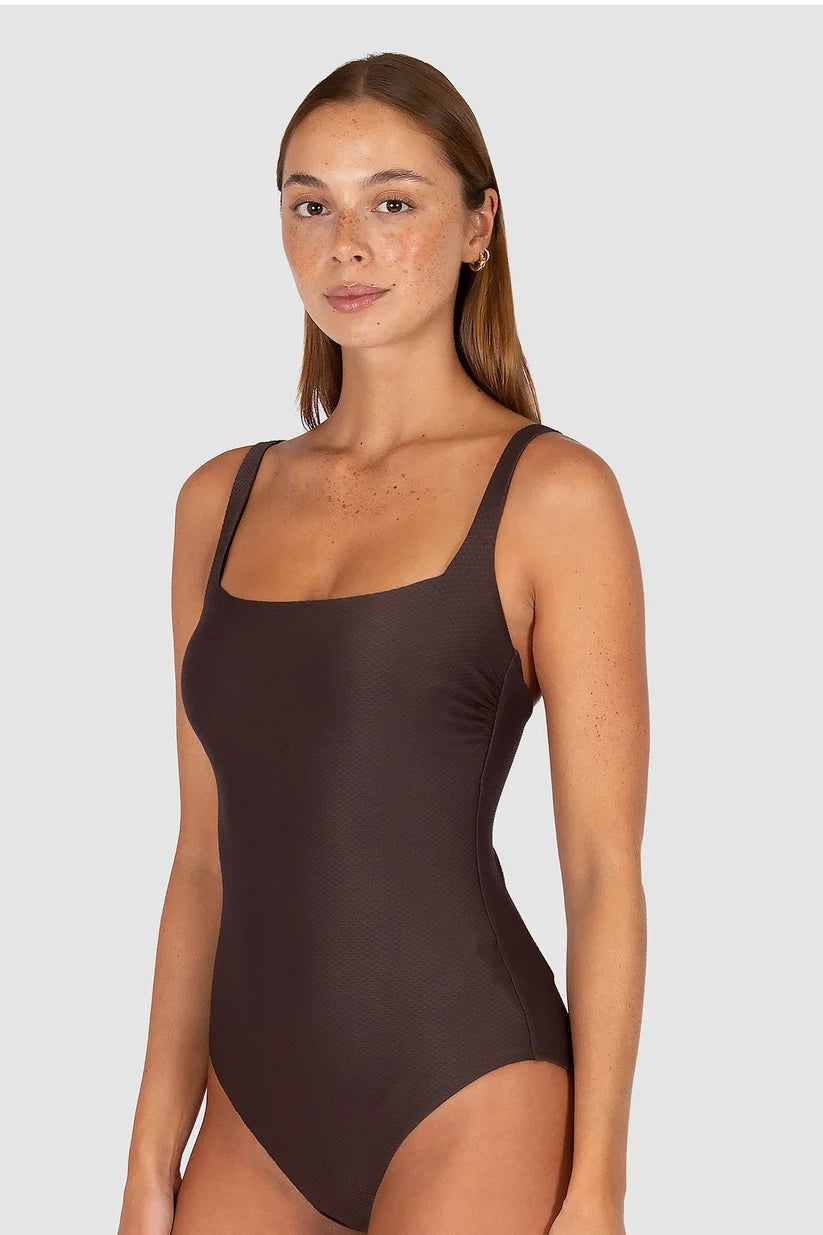 Rococco Square Multi Fit One Piece Swimsuit in Cocoa