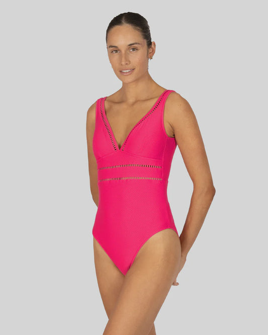 Rococco Longline One piece Swimsuit in Dragonfruit