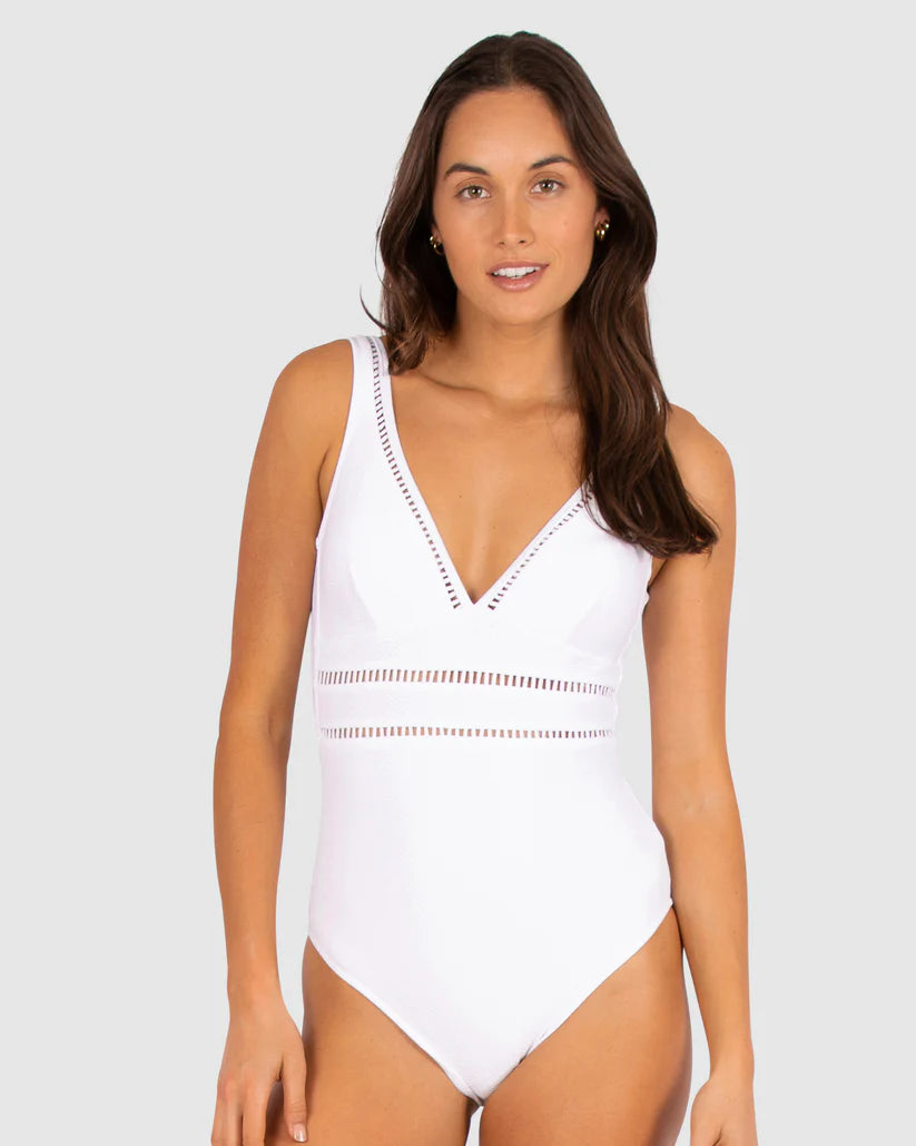Rococco Longline One piece Swimsuit in White