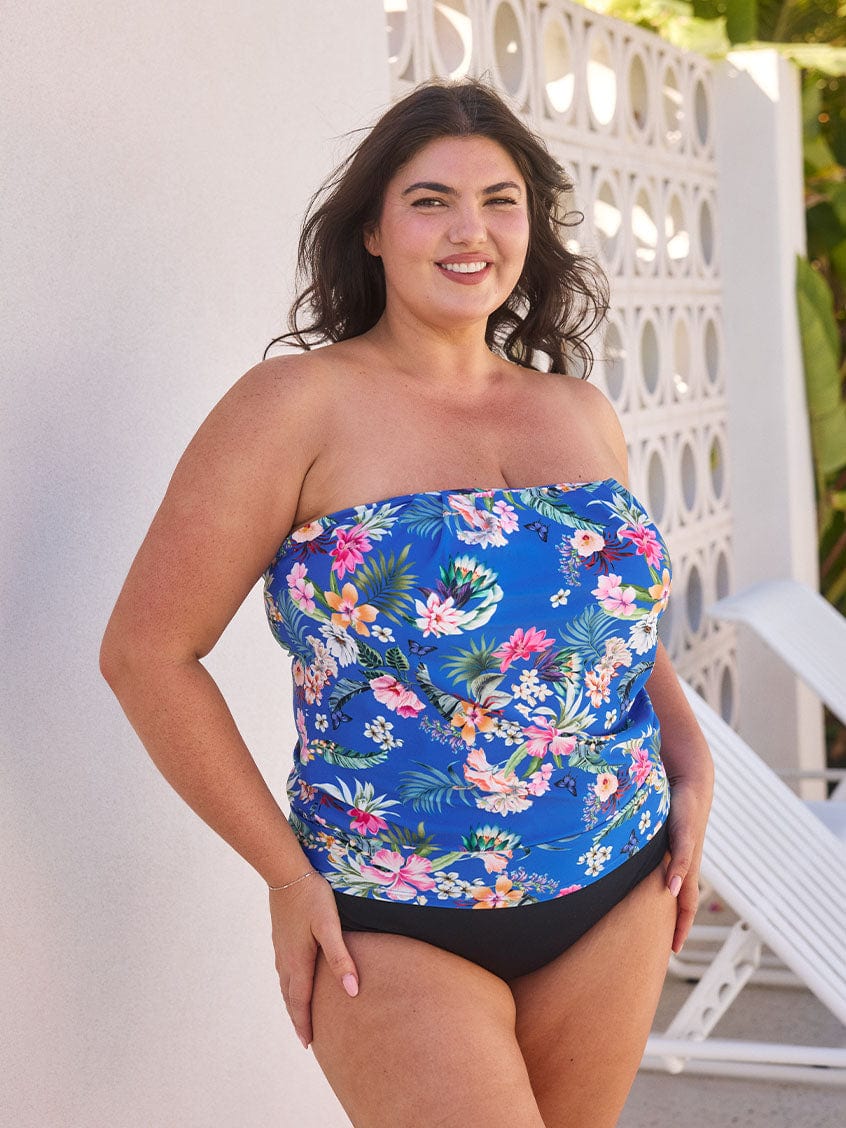Florida Flouncy Bandeau Tankini Top