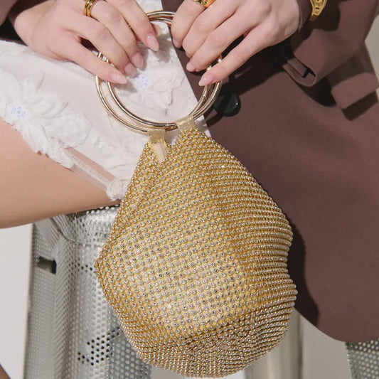 Jada Glomesh Evening Bag in Gold
