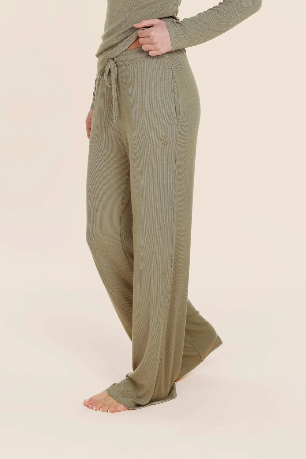Athens Ribbed Long Pants in Olive