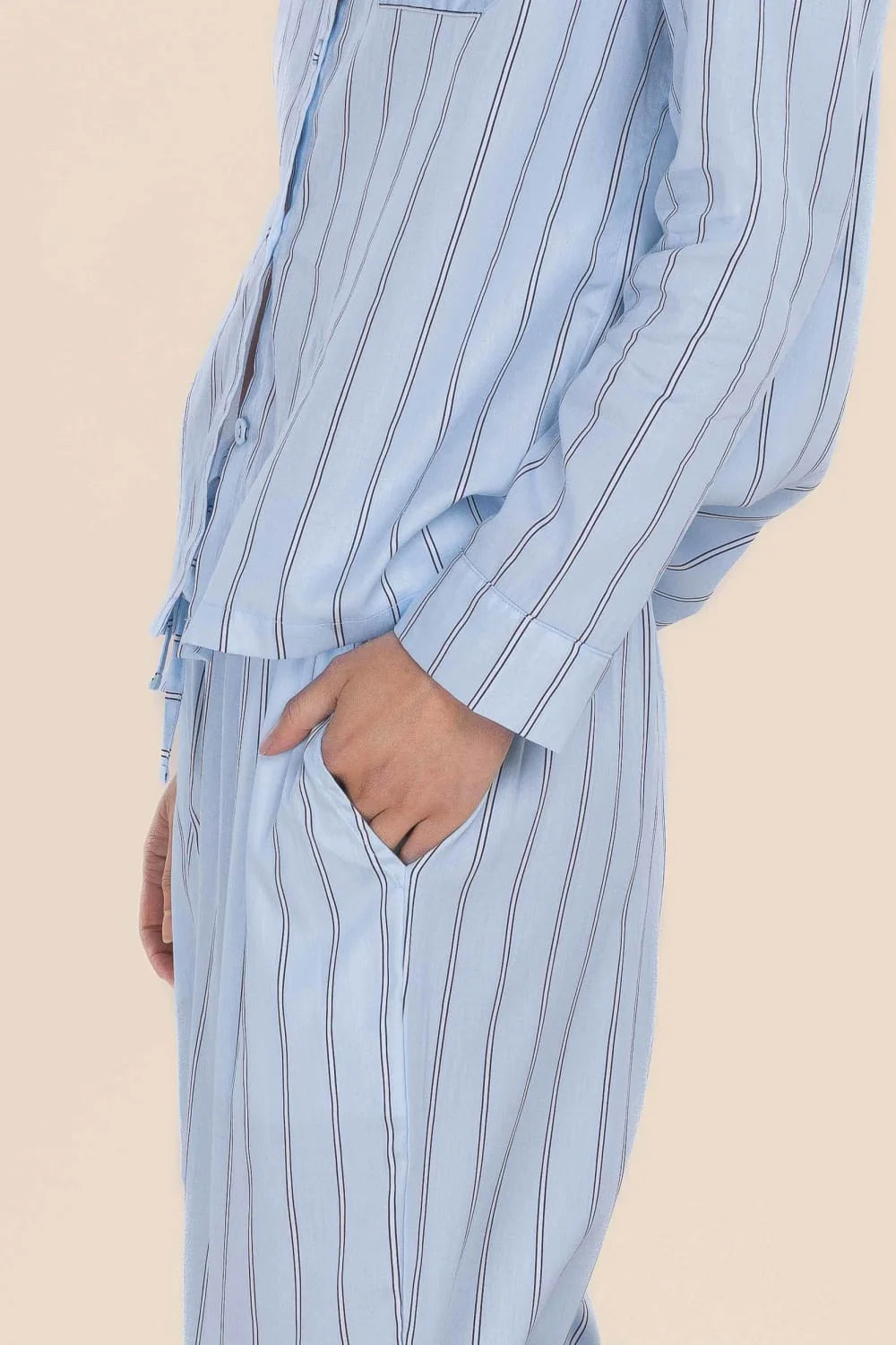 Belinda Cotton Long PJ Set in Blue