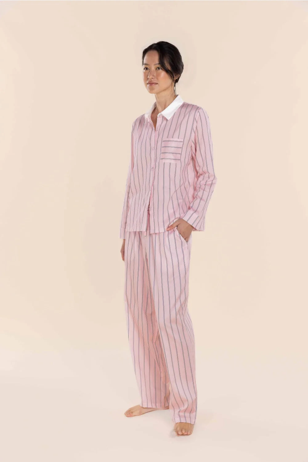 Belinda Cotton Long PJ Set in Pink