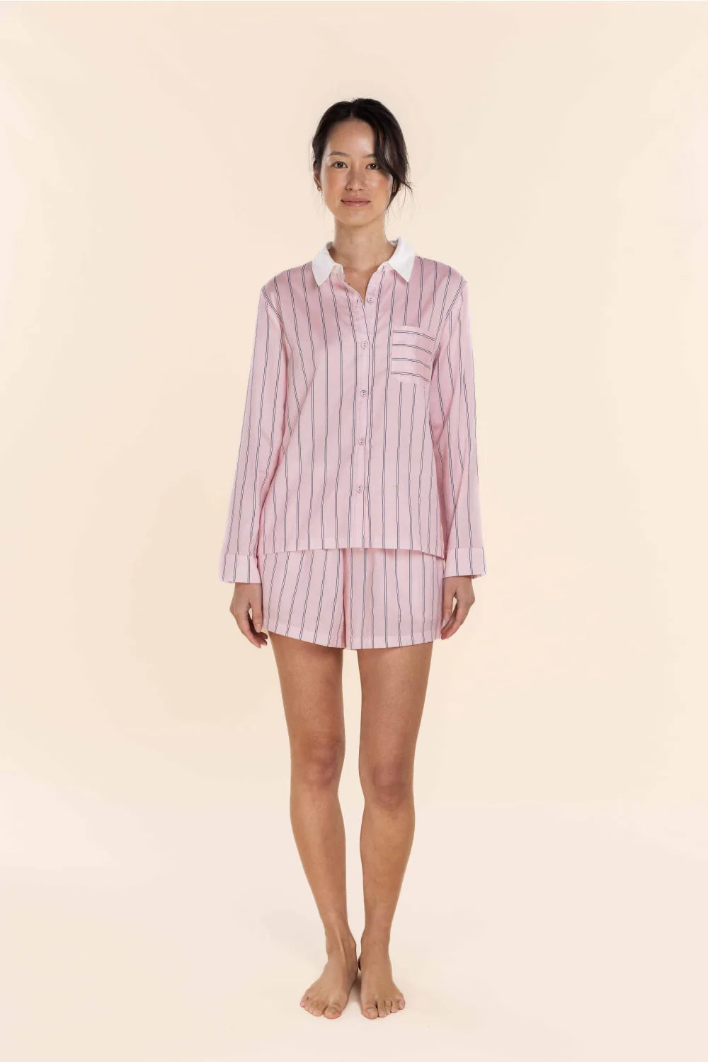 Birdie Long Sleeve Short Pyjama Set in Pink