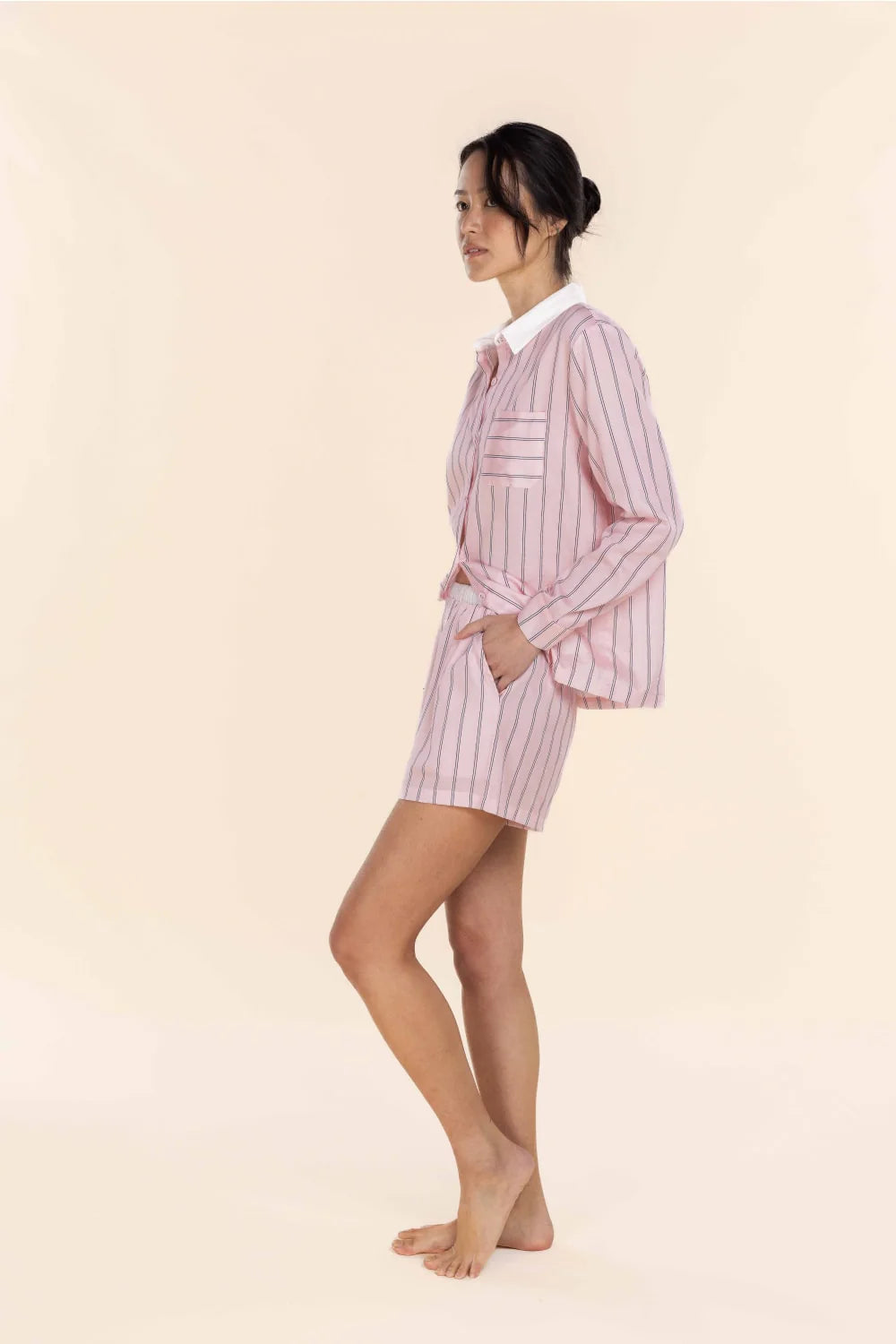 Birdie Long Sleeve Short Pyjama Set in Pink