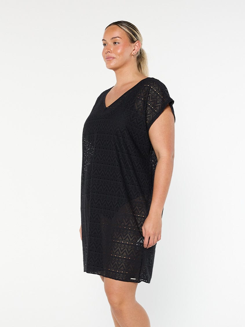 Mesh Beach Cover Up in Black
