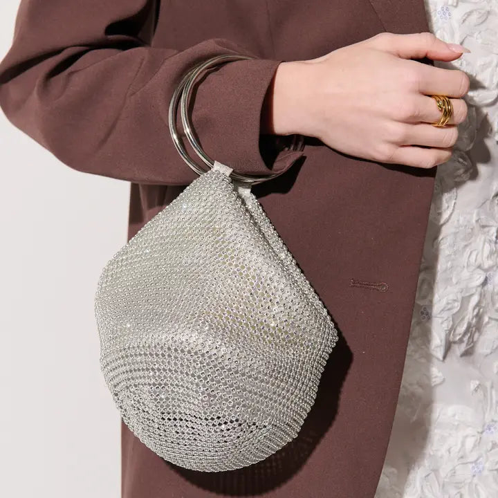 Jada Glomesh Evening Bag in Silver