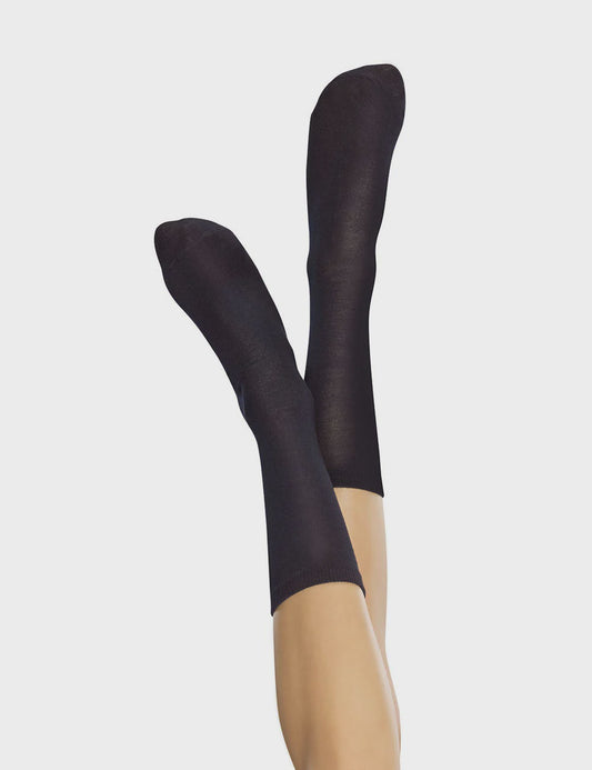 Soft Wool Crew Sock in Black