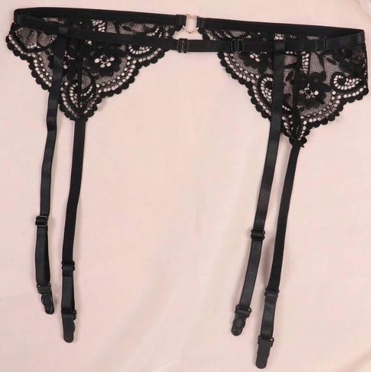 Lace Suspenders in Black