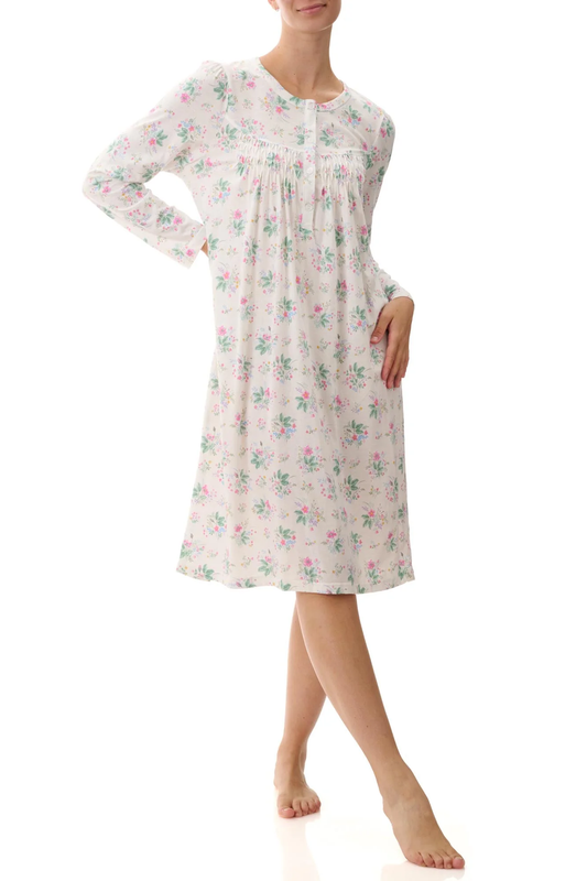 Givoni Fran Ivory floral Mid Nightie