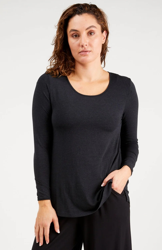 Split Hem Long Sleeve Top