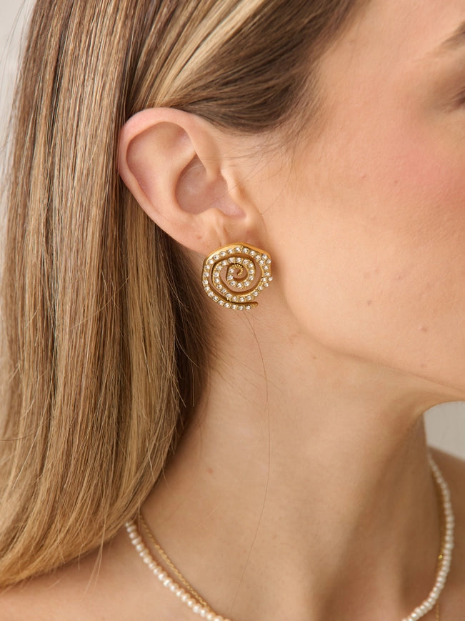 Swirl Gold Plated Earrings