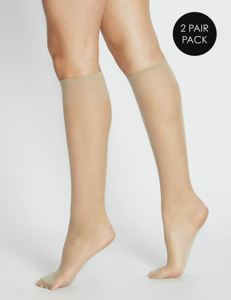 ECLIPSE MATTE KNEE HIGH 2 PACK - NATUREL
