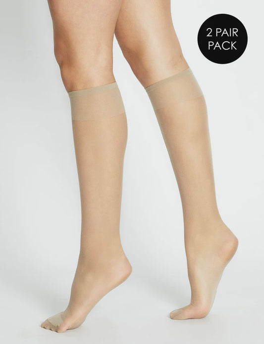 ECLIPSE MATTE KNEE HIGH 2 PACK - NATUREL
