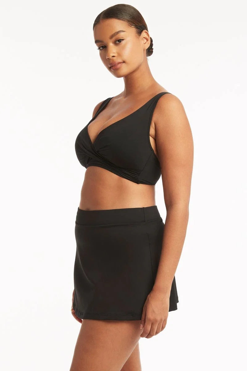 Eco Essentials Swim Skirt in Black