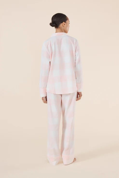 Emery Buffalo Check Cotton PJ set in Pink