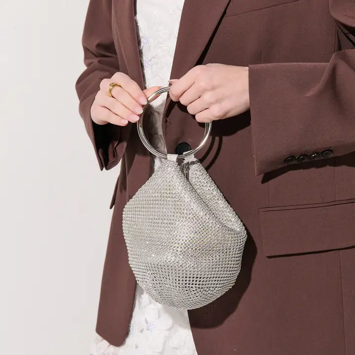 Jada Glomesh Evening Bag in Silver