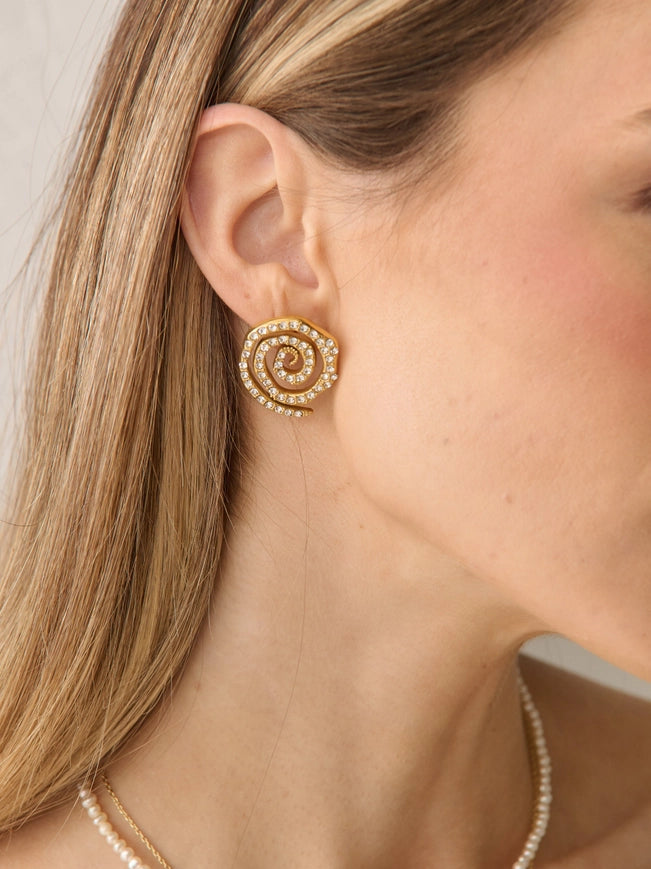 Swirl Gold Plated Earrings