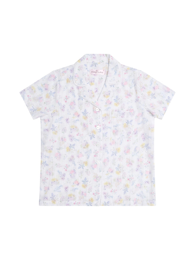 Spring Meadow Cotton Pyjama Set with 7/8 Pants