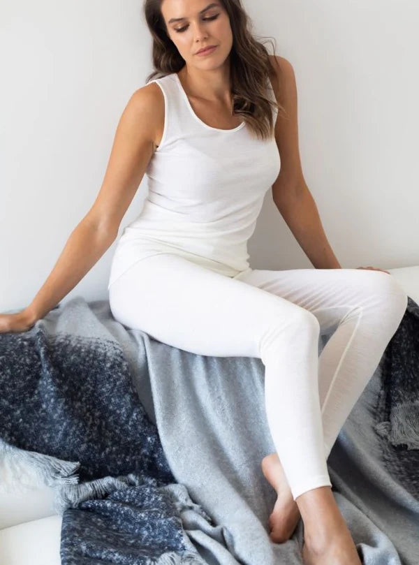 Pure Merino Wool 200gsm Legging - Ivory