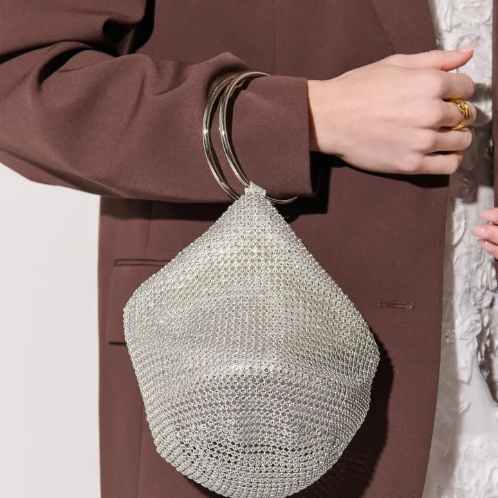 Jada Glomesh Evening Bag in Silver
