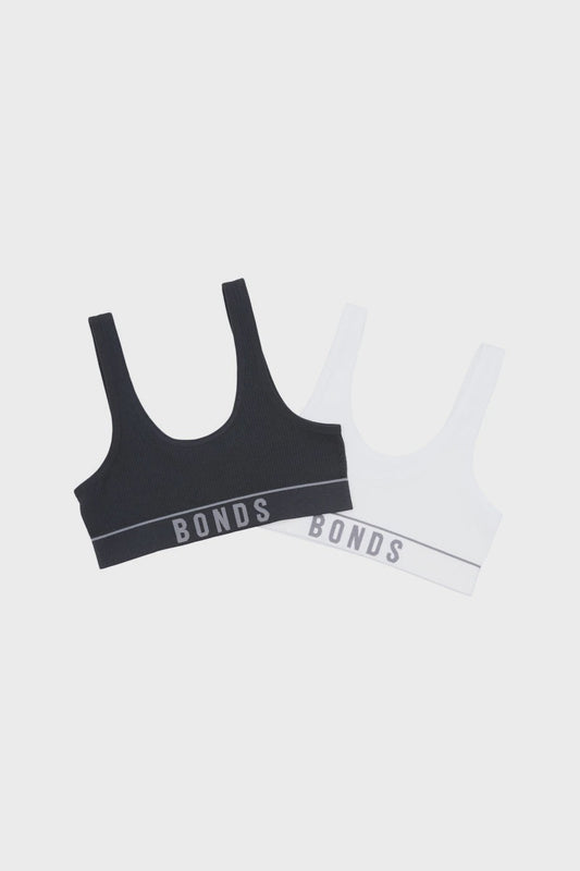 Girls Retro Rib Tank Crop 2 Pack