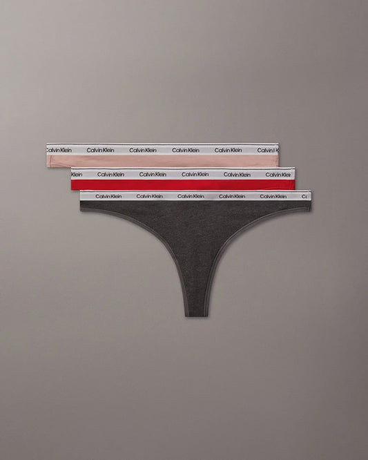 3-Pack Icon Logo Thong in Charcoal Grey, Adreniline Rush & Subdued