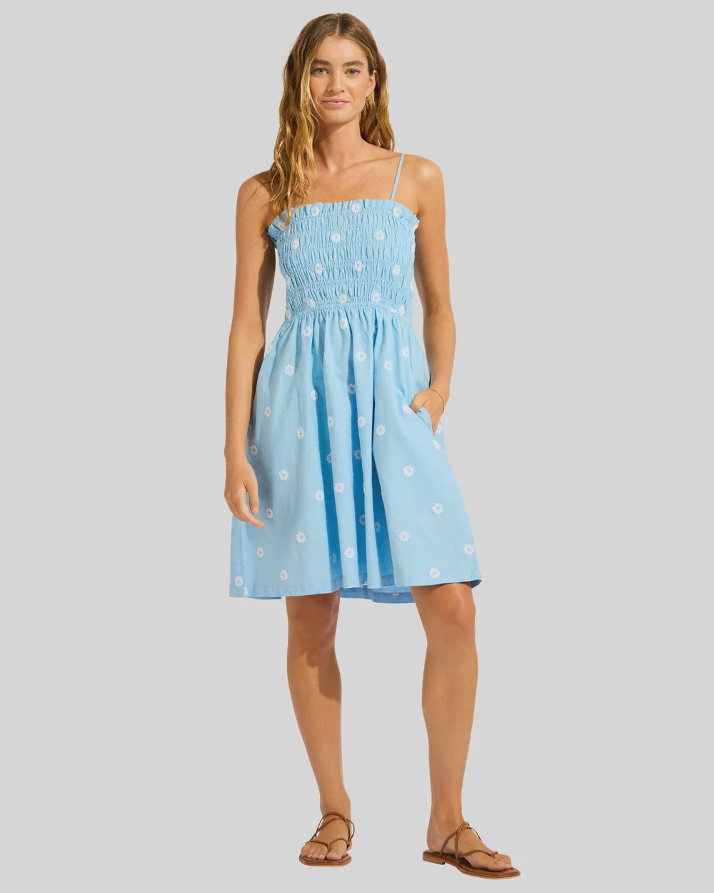 Daisy Chain Shirred Mini Dress