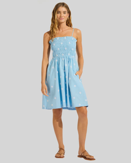 Daisy Chain Shirred Mini Dress