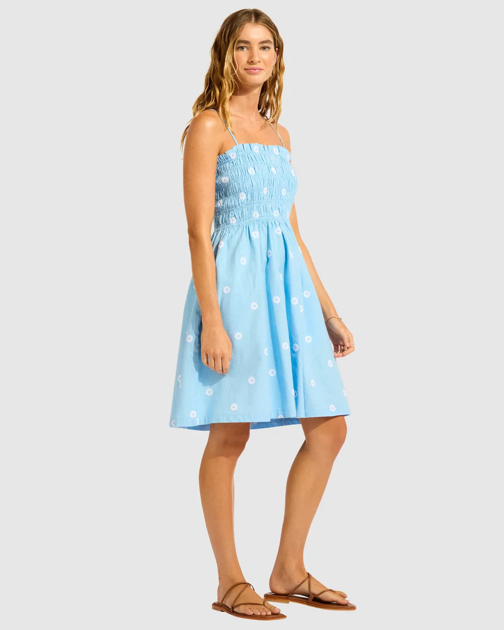 Daisy Chain Shirred Mini Dress