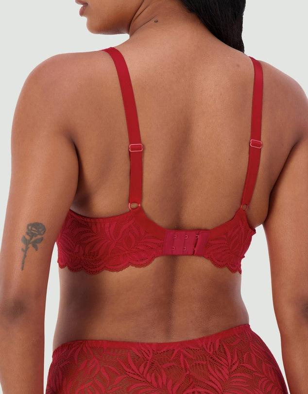 Essential Lace Balconette Bra in Mars Red