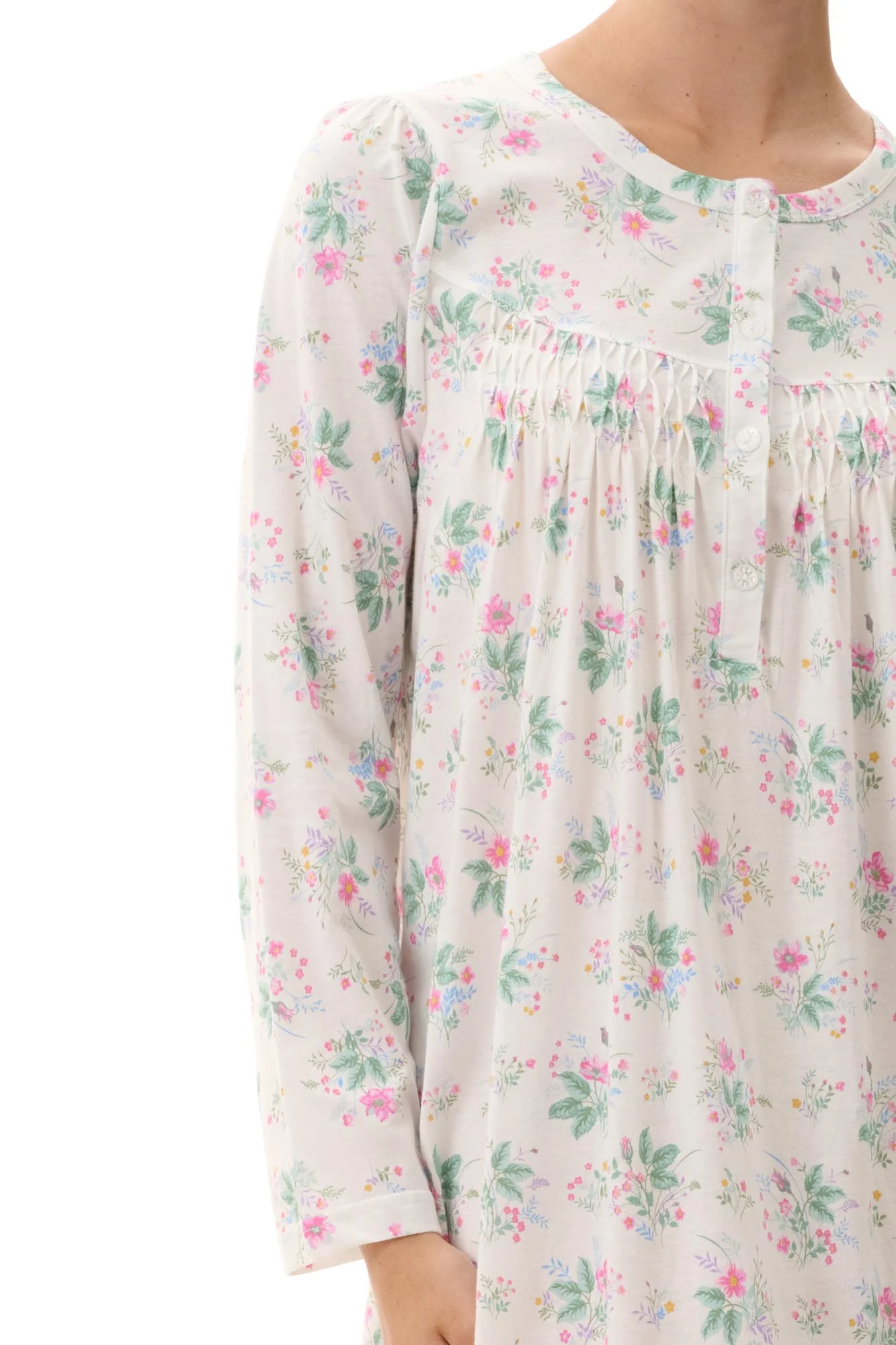 Givoni Fran Ivory floral Mid Nightie
