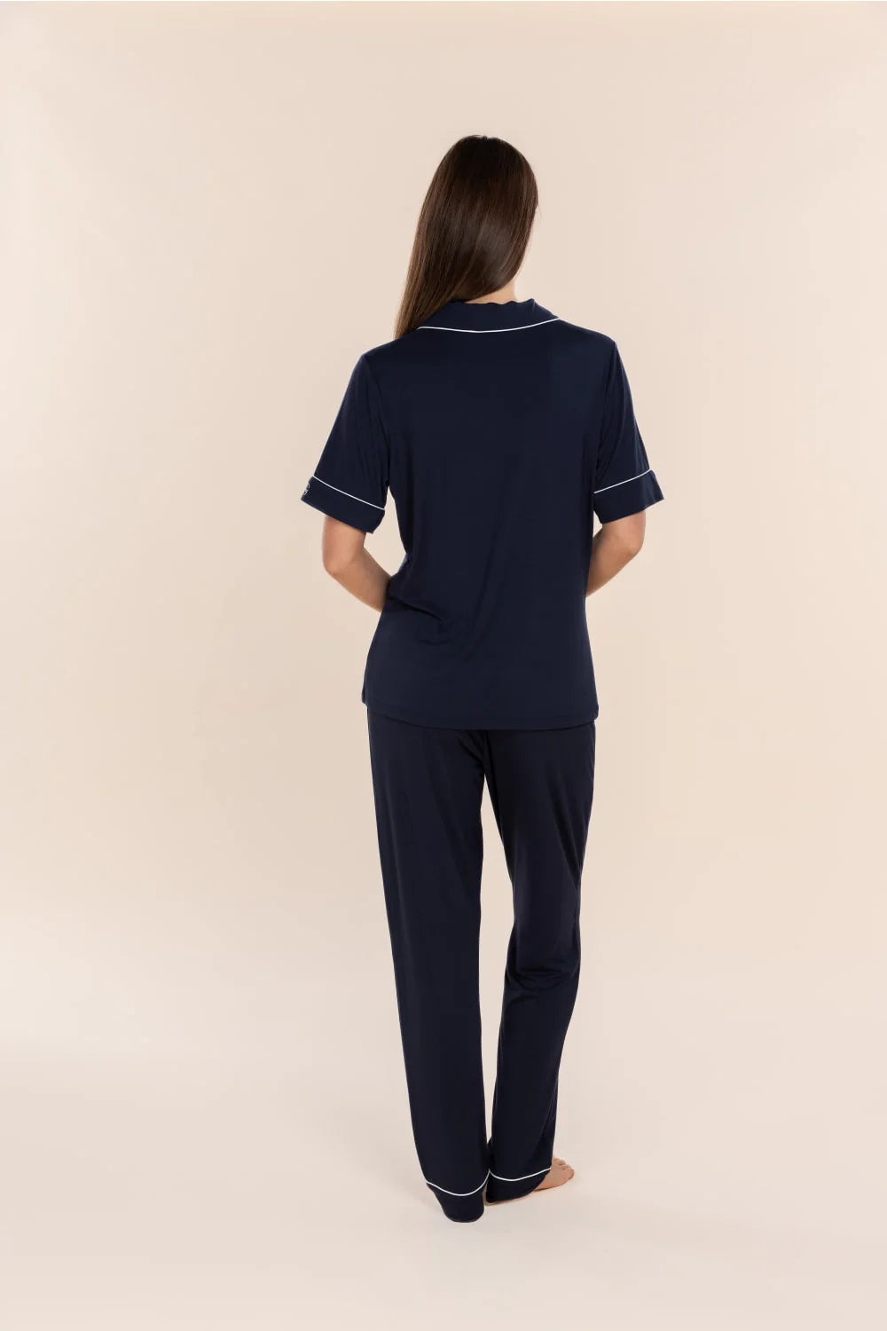 Jenna Bamboo Long PJ Set in Navy