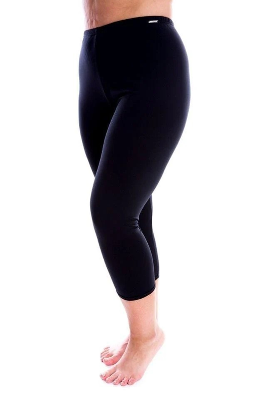 Chlorine resistant black 3/4 leggings