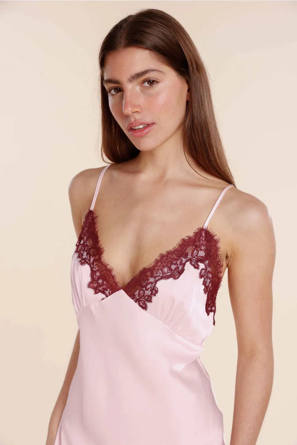 Magnolia Silky Satin Long Gown in Pink