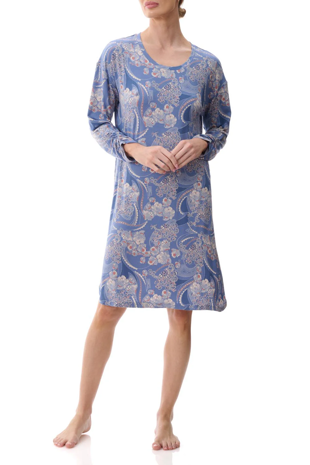 Dana Short Nightie  with Shirred Sleeve