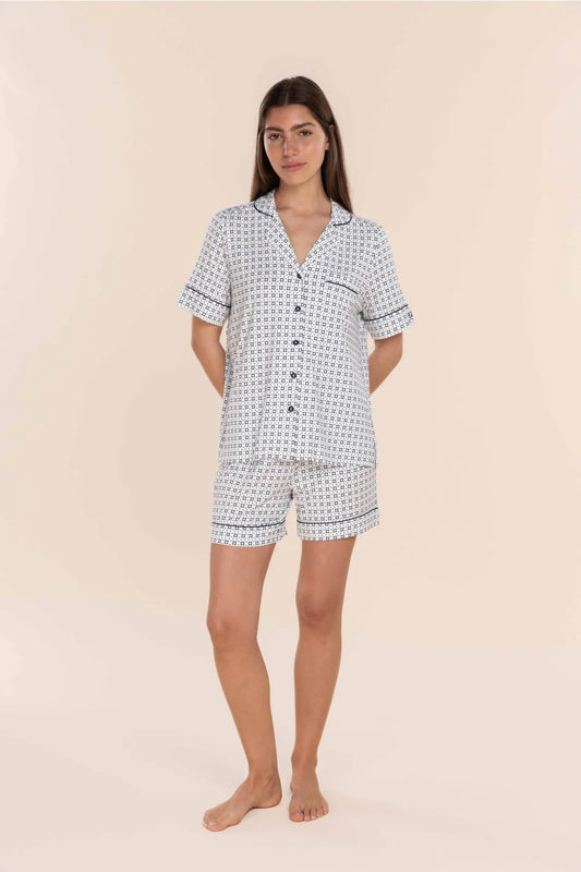 Penelope Bamboo Short Set in Navy