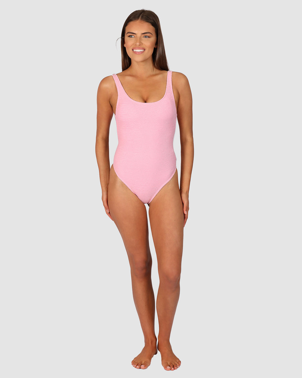 Ibiza Low Back One Piece Swimsuit in Pink Sorbet