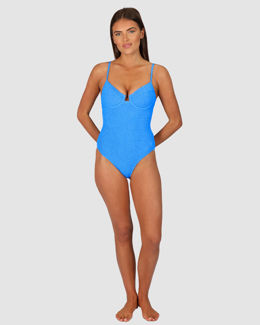 Ibiza Underwire Balconette One Piece Swimsuit in Maya Blue