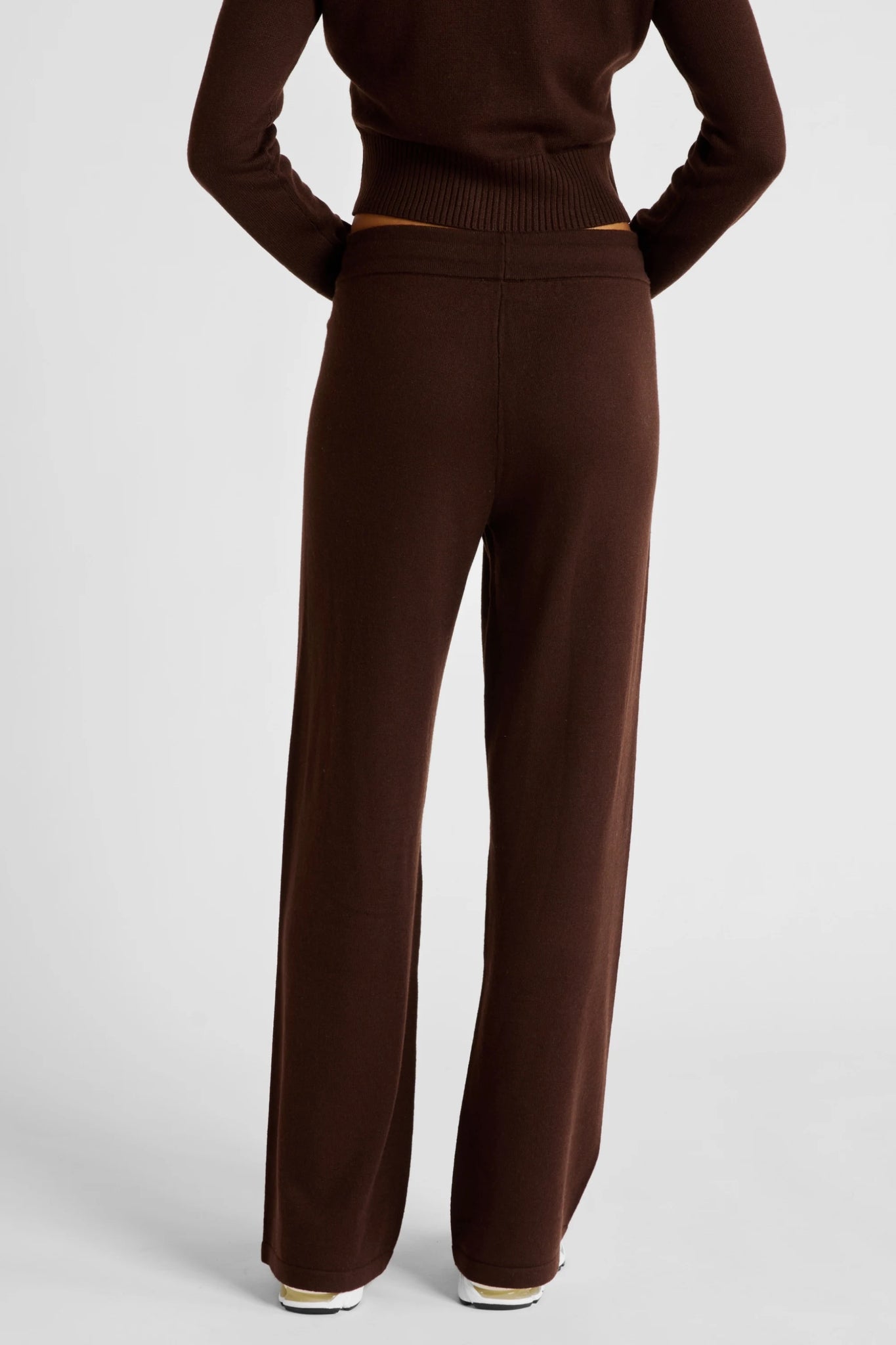Wide Leg Knit Pant in Espresso
